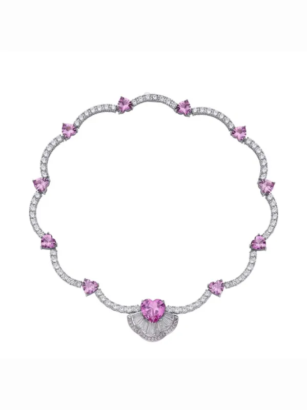 Emilia Heart Necklace (Pink) (Final Sale) made by Nana Jacqueline