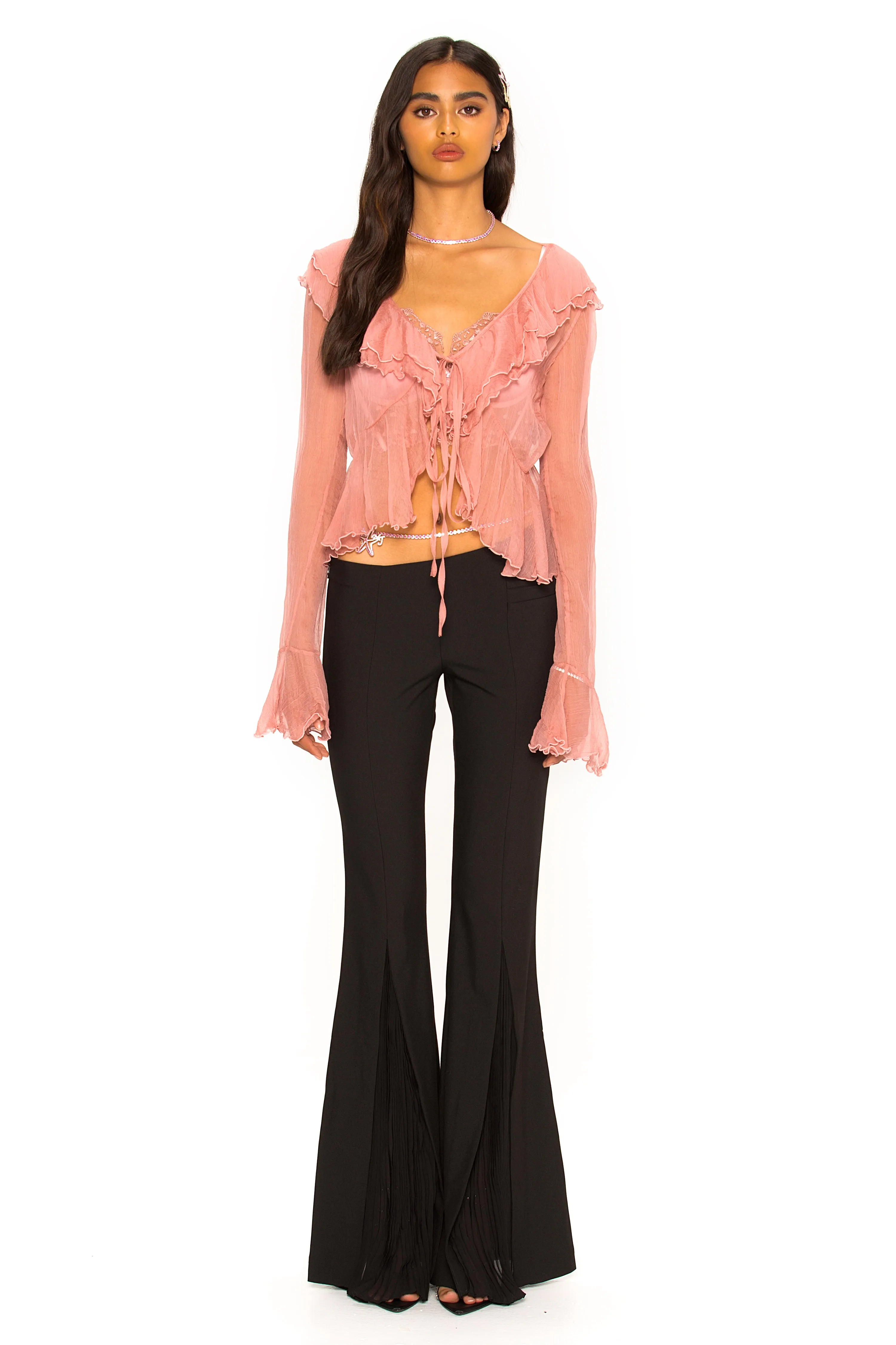 Gabriella Cardigan Top (Pink) sold by Nana Jacqueline product image thumbnail 3