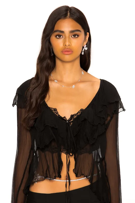 Gabriella Cardigan Top (Black) sold by Nana Jacqueline