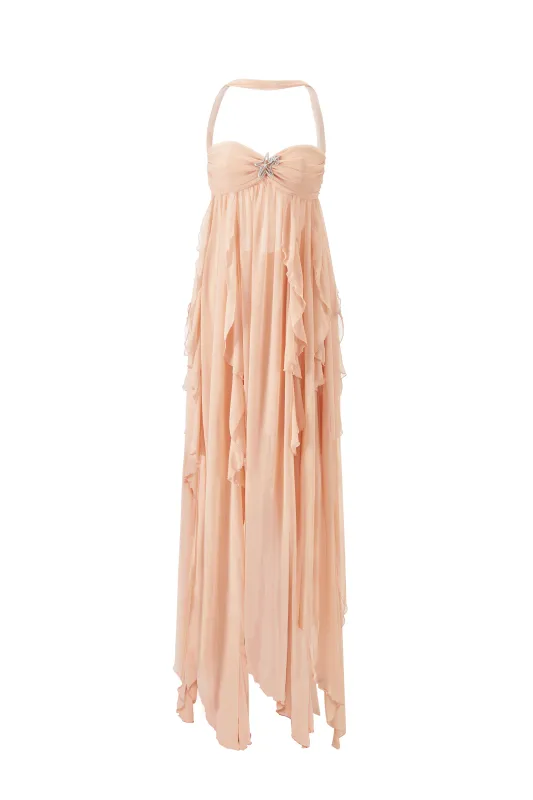 Mariah Dress (Peach) made by Nana Jacqueline