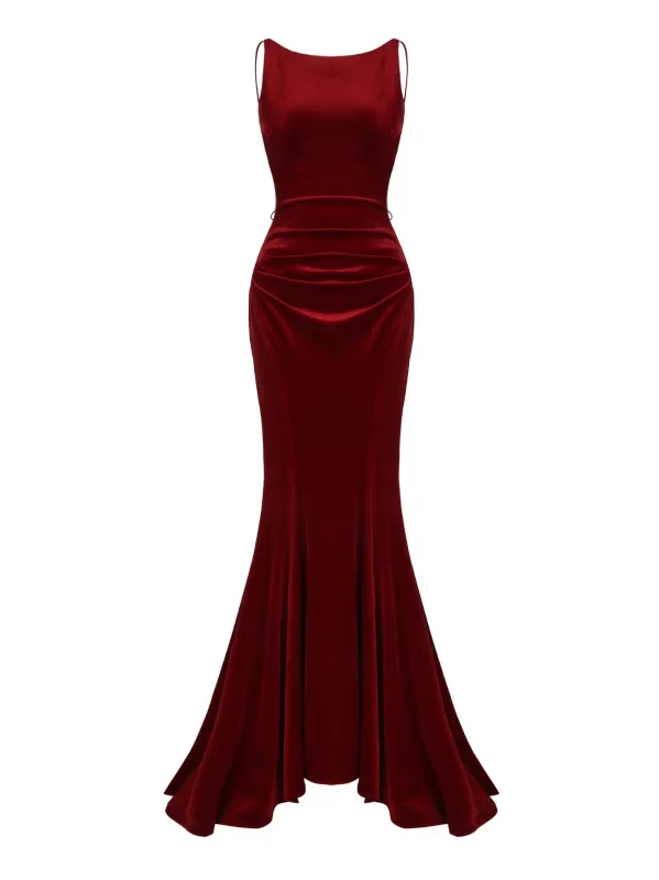 Pauline Velvet Dress (Red) sold by Nana Jacqueline