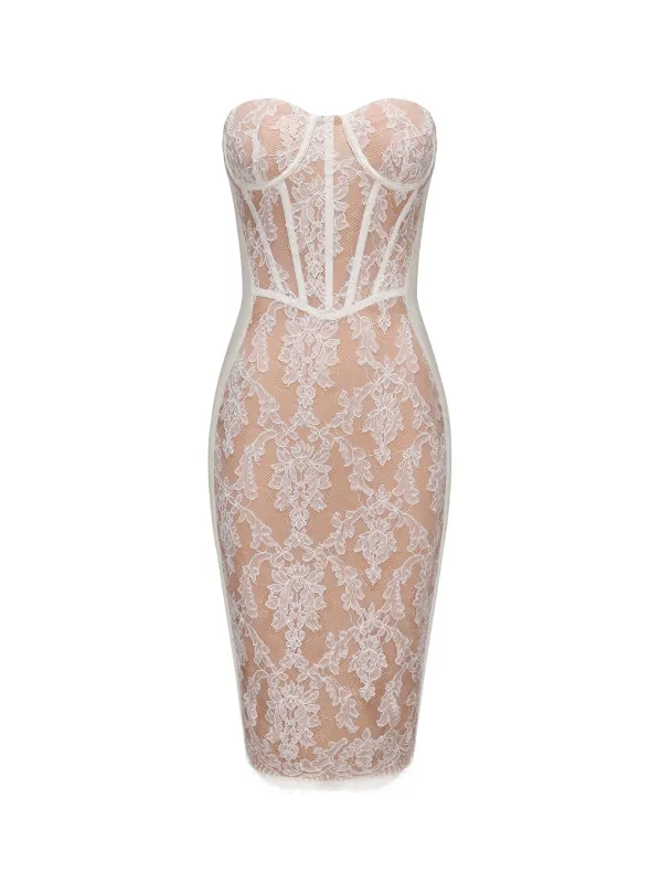 Elsa Lace Dress (White) (Final Sale) sold by Nana Jacqueline