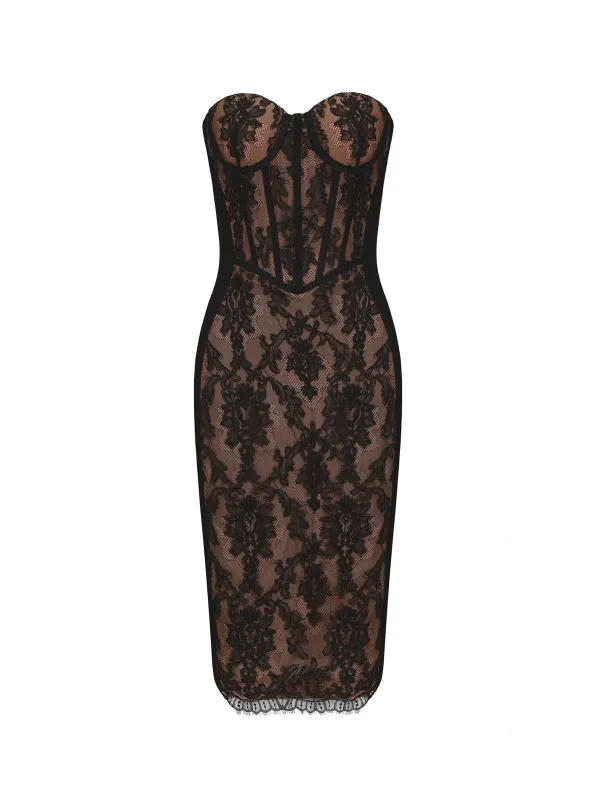 Elsa Lace Dress (Black) (Final Sale) sold by Nana Jacqueline