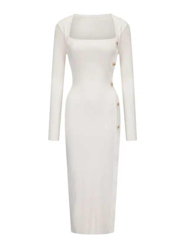 Rylee Knit Dress (White) (Final Sale) sold by Nana Jacqueline