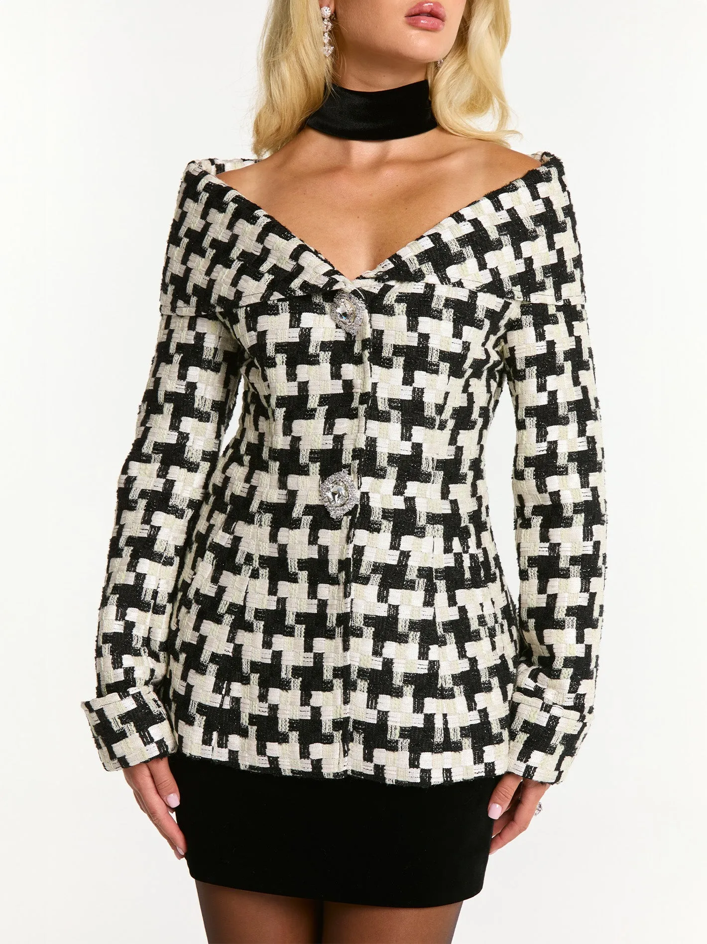 Marlee Plaid Top (Black/White) (Final Sale) sold by Nana Jacqueline product image thumbnail 5