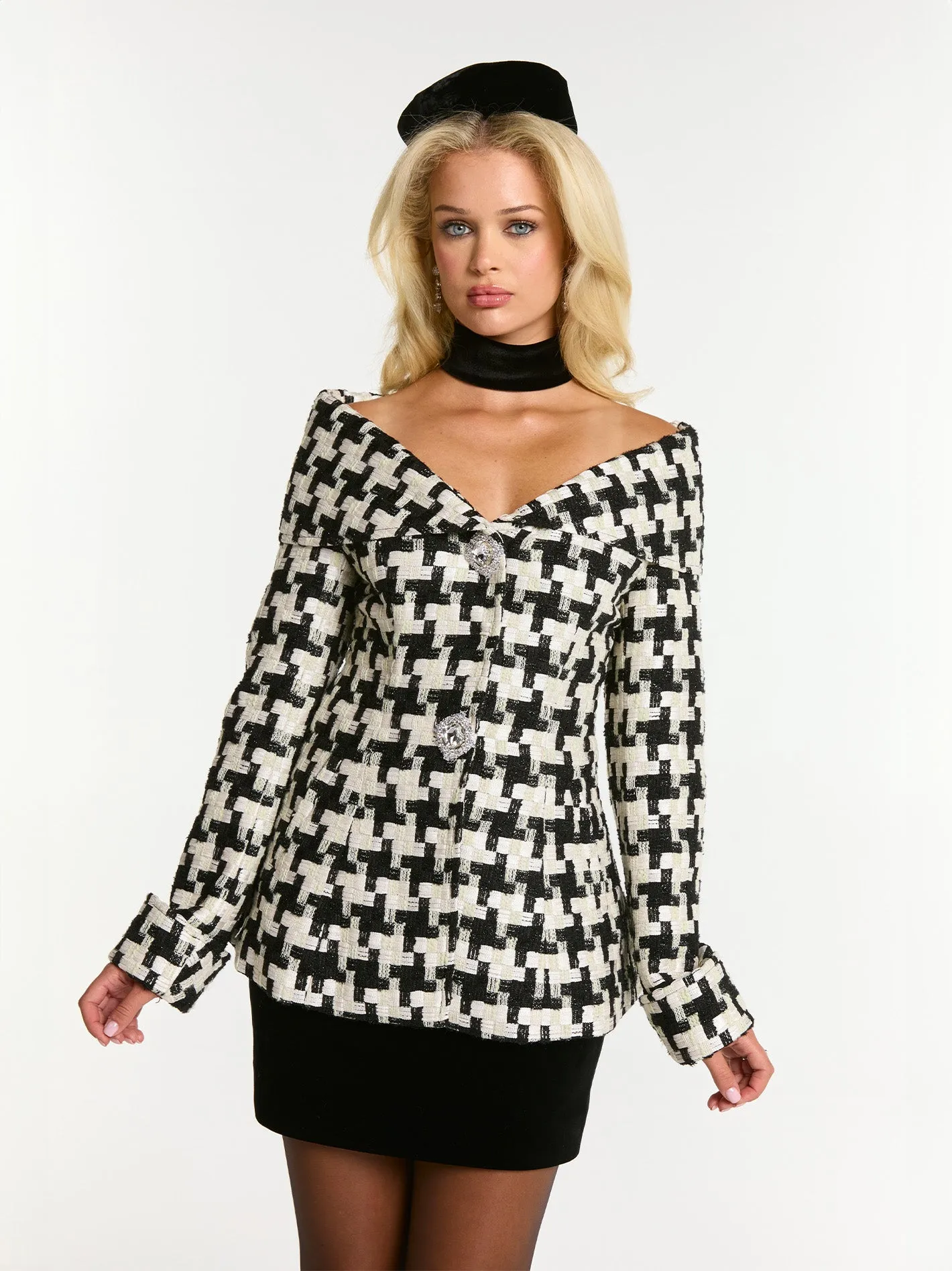 Marlee Plaid Top (Black/White) (Final Sale) sold by Nana Jacqueline product image thumbnail 4