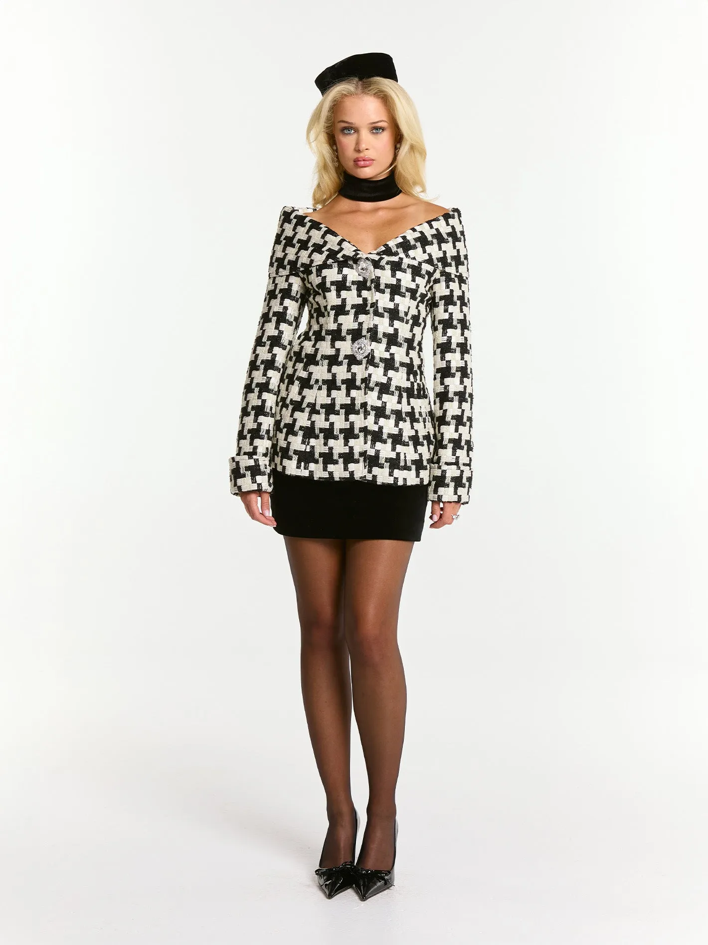 Marlee Plaid Top (Black/White) (Final Sale) sold by Nana Jacqueline product image thumbnail 3