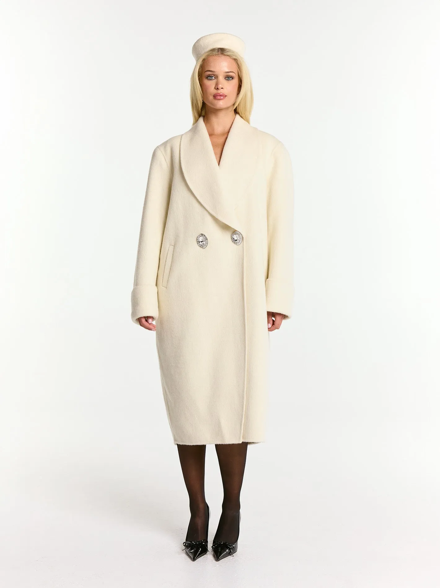 Audrina Coat (White) (Final Sale) sold by Nana Jacqueline product image thumbnail 2
