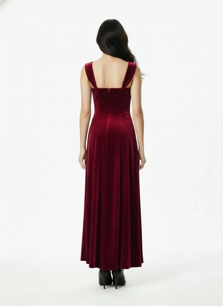 Belle Velvet Maxi Dress (Red) sold by Nana Jacqueline product image thumbnail 4