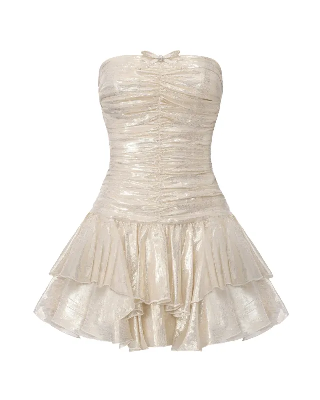 Sofie Gold Mini Dress sold by Nana Jacqueline