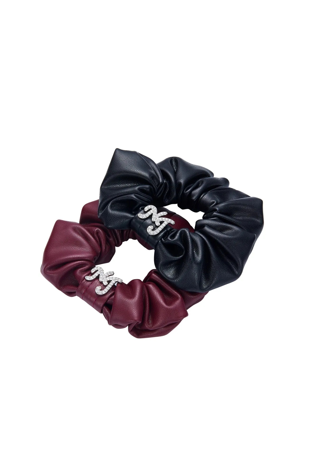 Aimee Leather Crystal Detail Black Scrunchie sold by Nana Jacqueline product image thumbnail 2