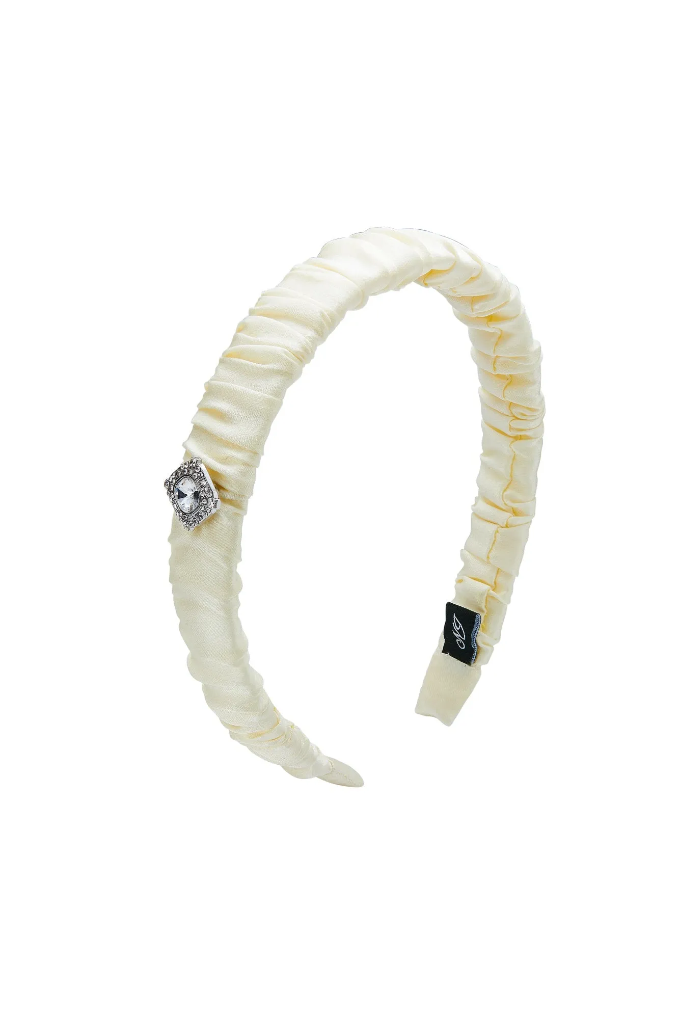 Blythe Crystal-Detail White Silk Headband sold by Nana Jacqueline