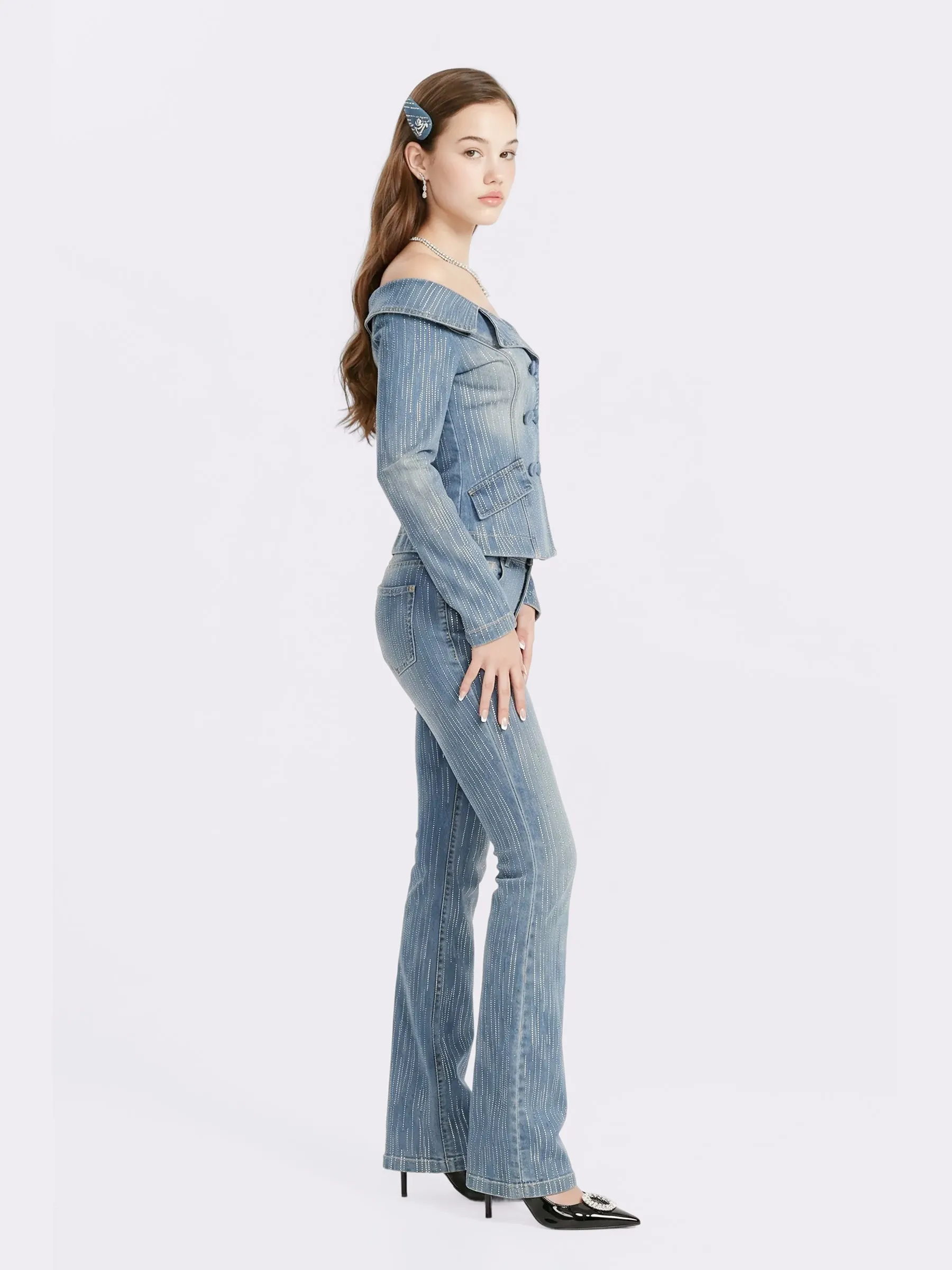 Monique Crystal Blue Denim Top sold by Nana Jacqueline product image thumbnail 3