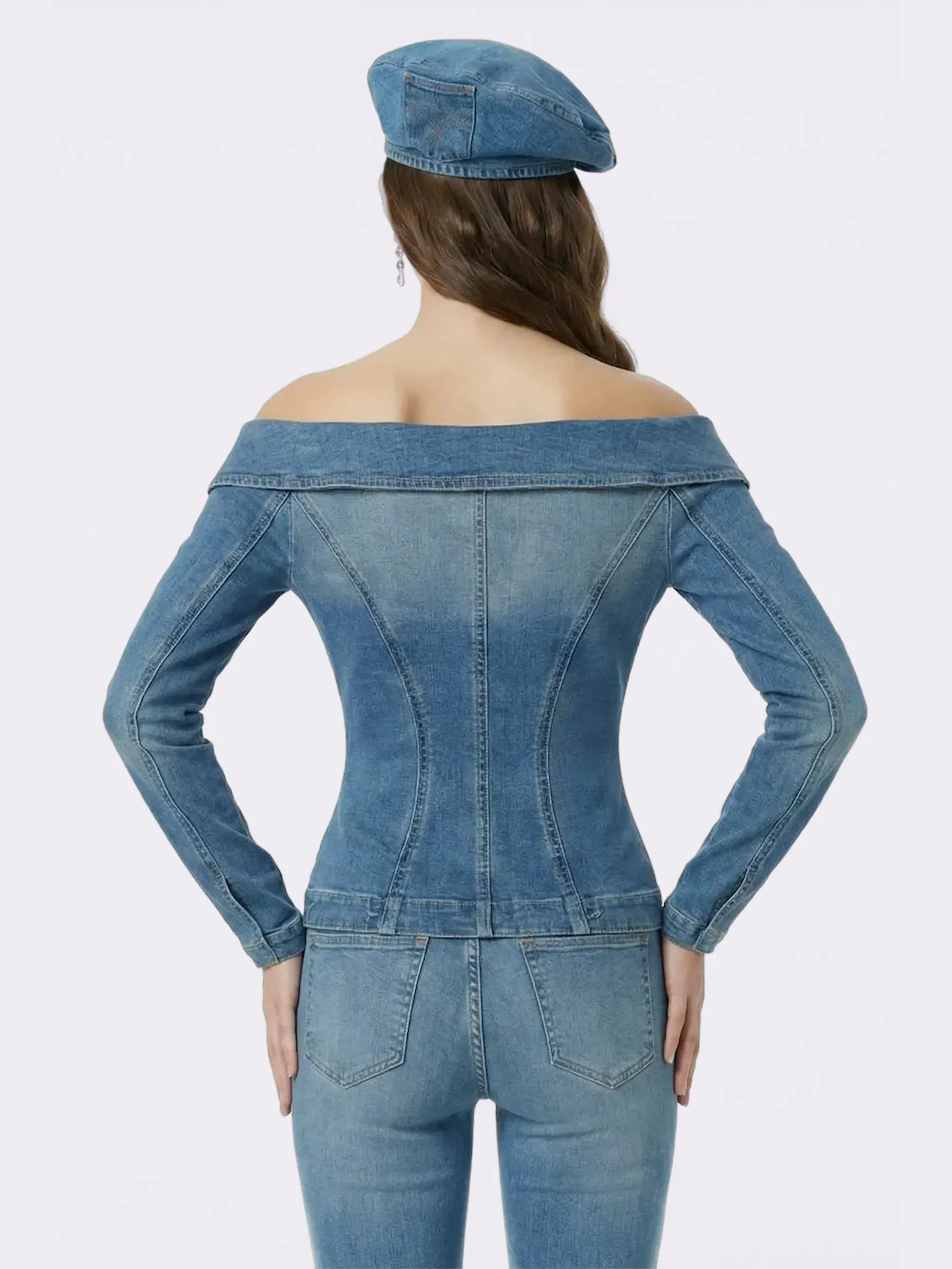 Monique Tailored Light Blue Denim Top sold by Nana Jacqueline product image thumbnail 4