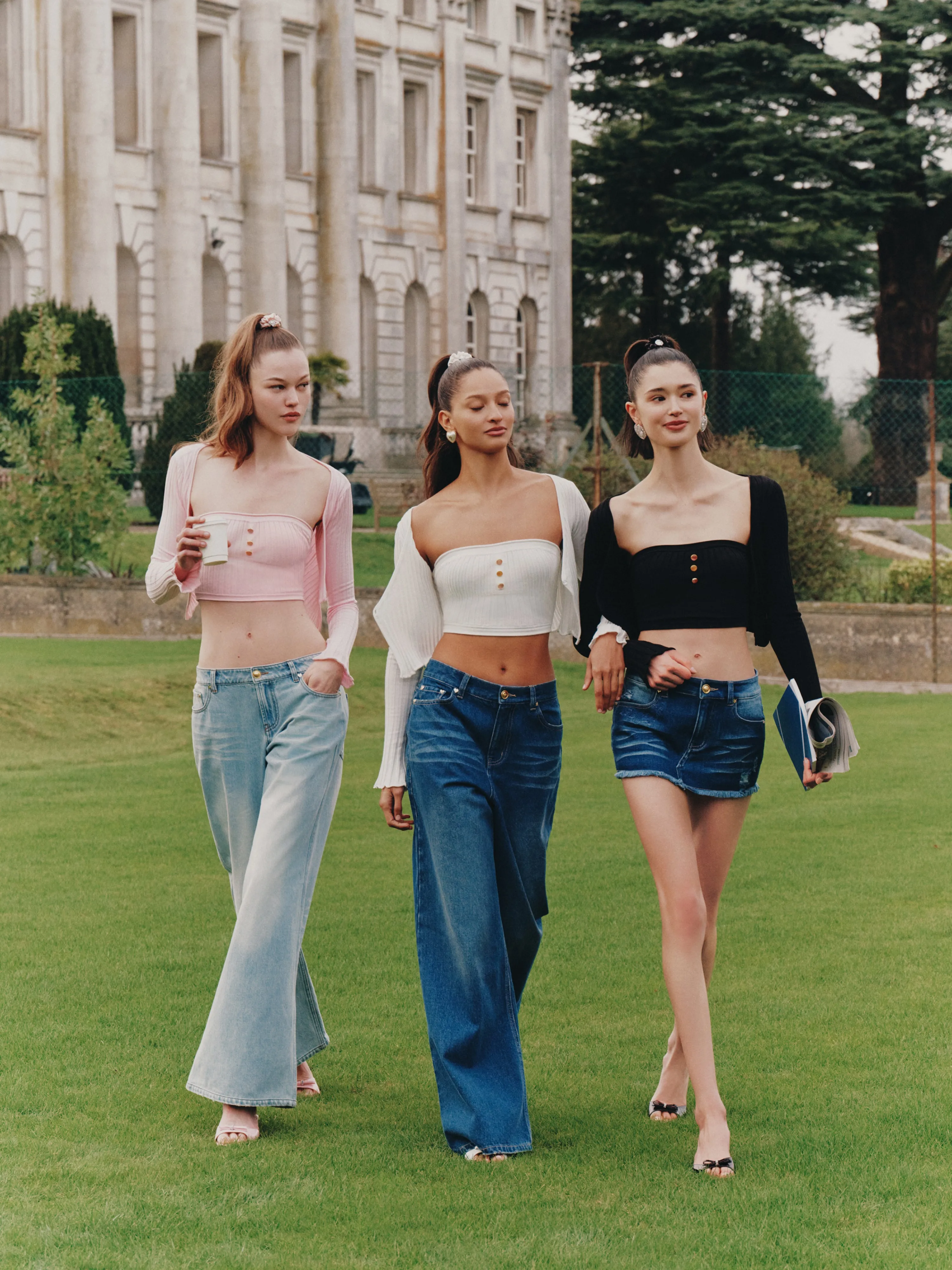 Jane Cropped Ribbed Pink Knit Cardigan sold by Nana Jacqueline product image thumbnail 3