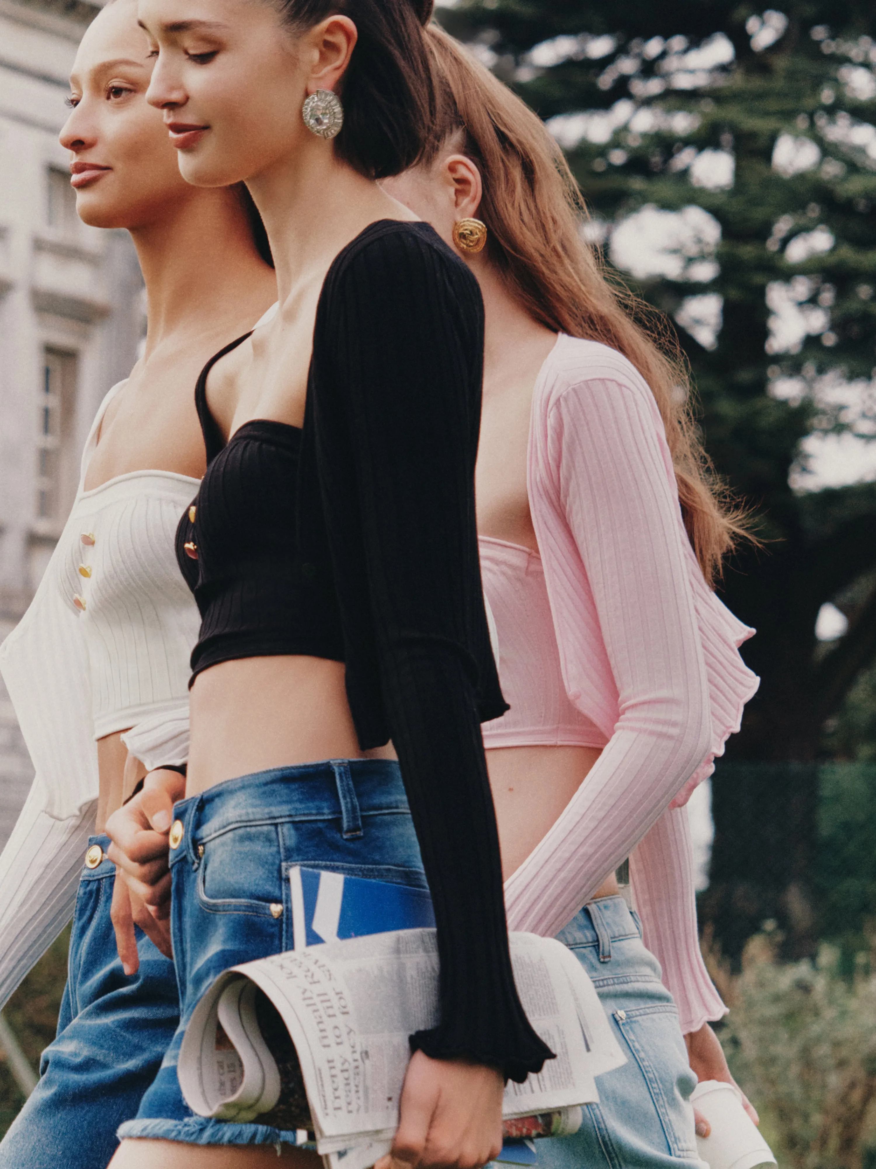 Jane Cropped Ribbed Black Knit Cardigan sold by Nana Jacqueline product image thumbnail 3