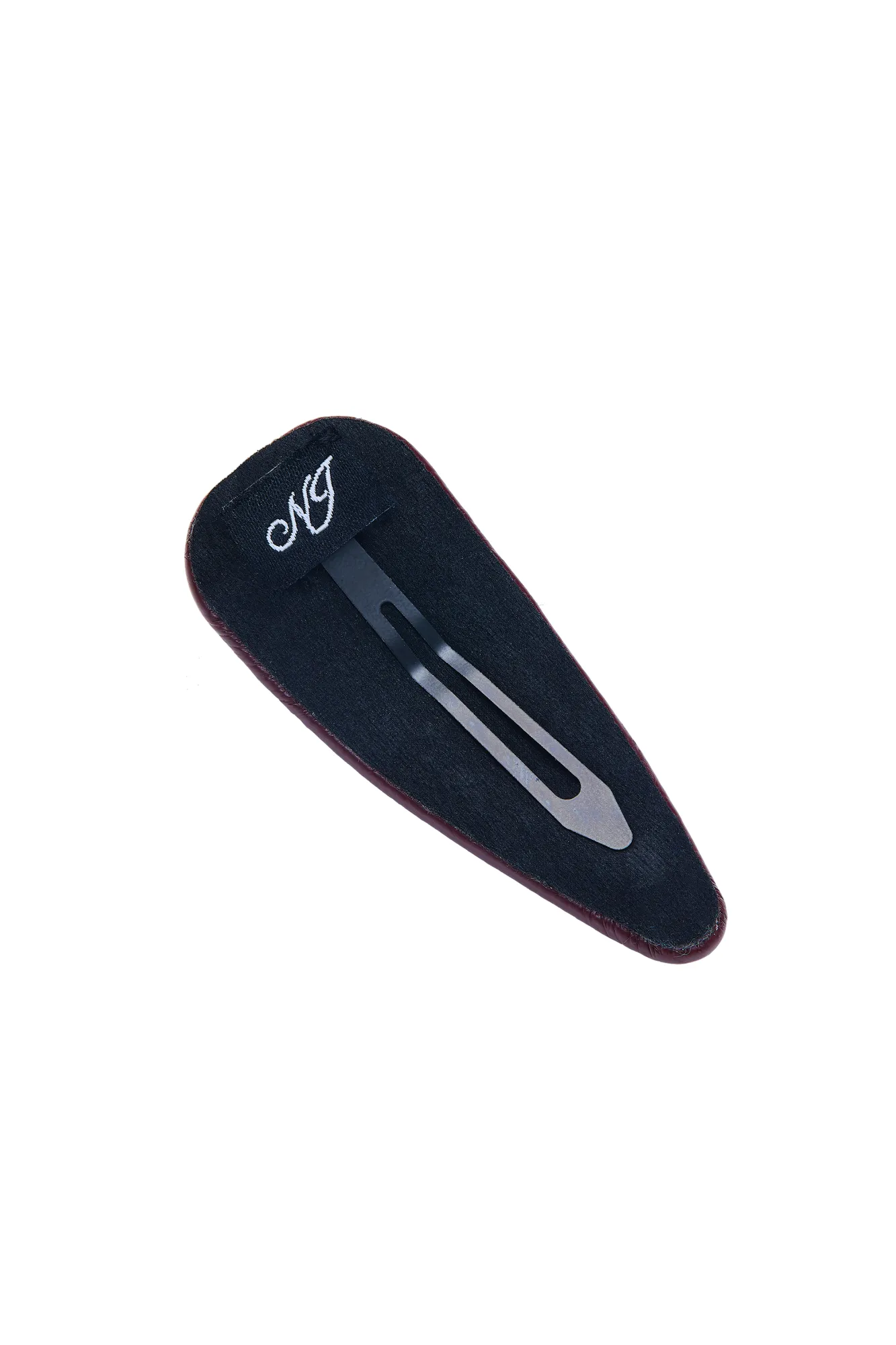 Eloise Crystal-Detail Wine Red Leather Hair Clip Set sold by Nana Jacqueline product image thumbnail 3