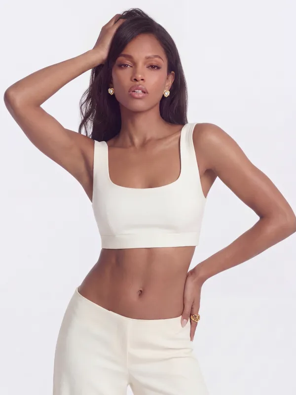 Natalia Tailored Cropped White Top made by Nana Jacqueline