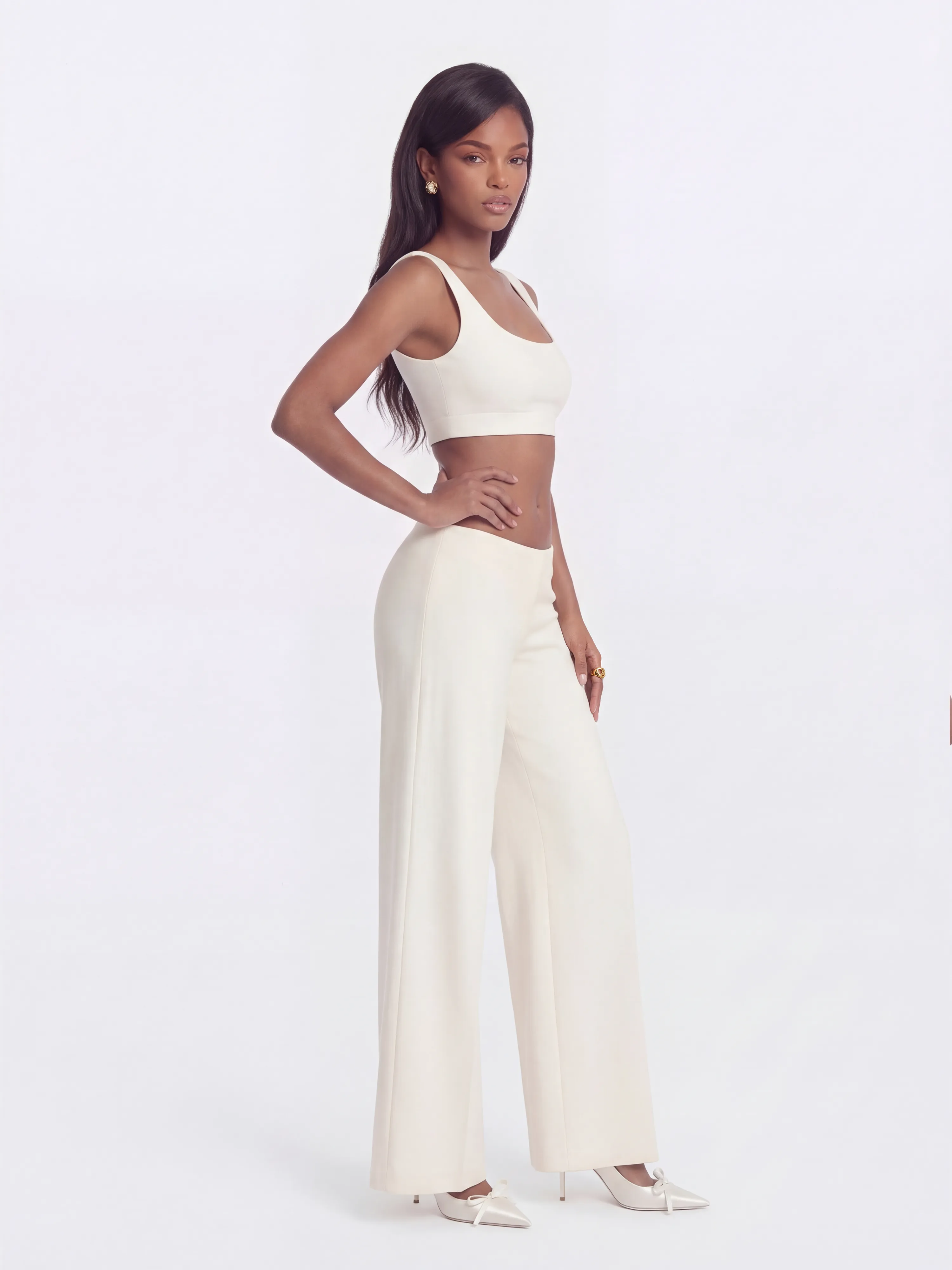Natalia Tailored Cropped White Top sold by Nana Jacqueline product image thumbnail 3