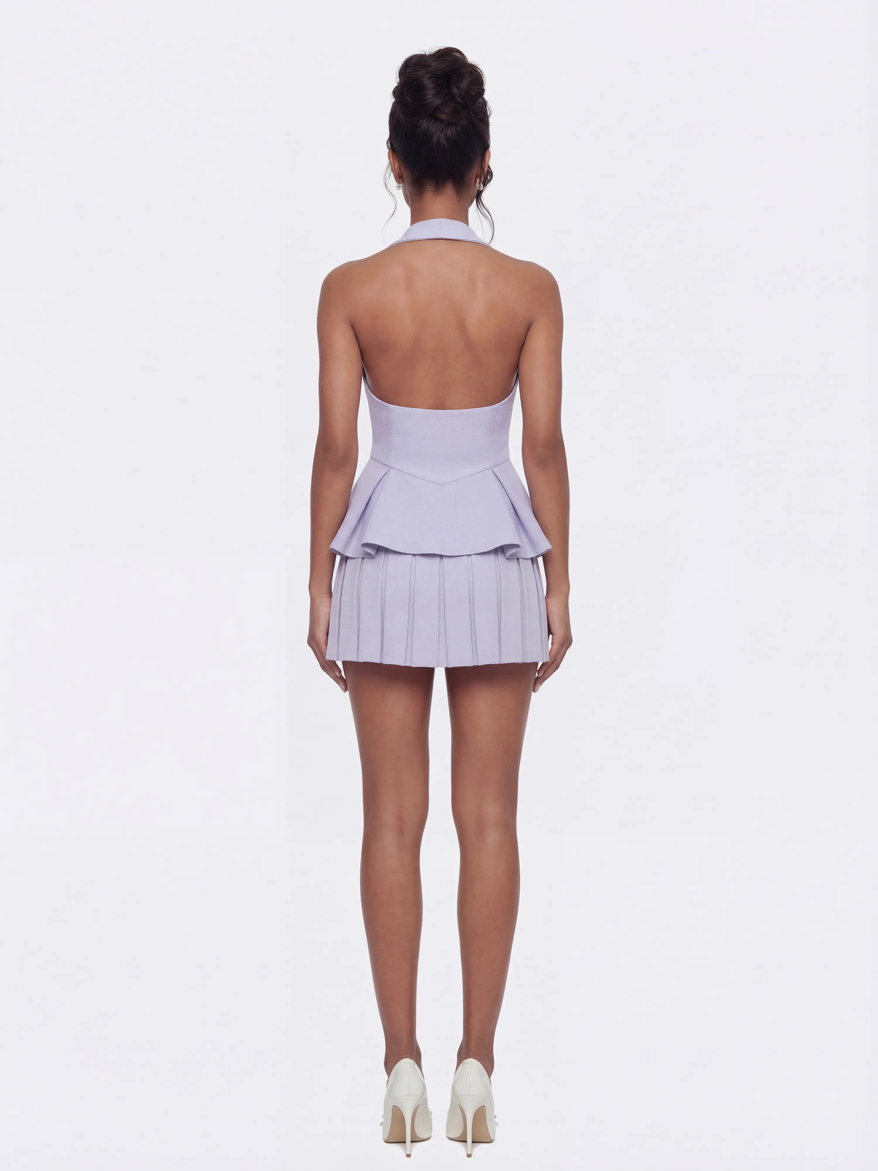 Camille Crystal-Button Purple Peplum Vest sold by Nana Jacqueline product image thumbnail 5