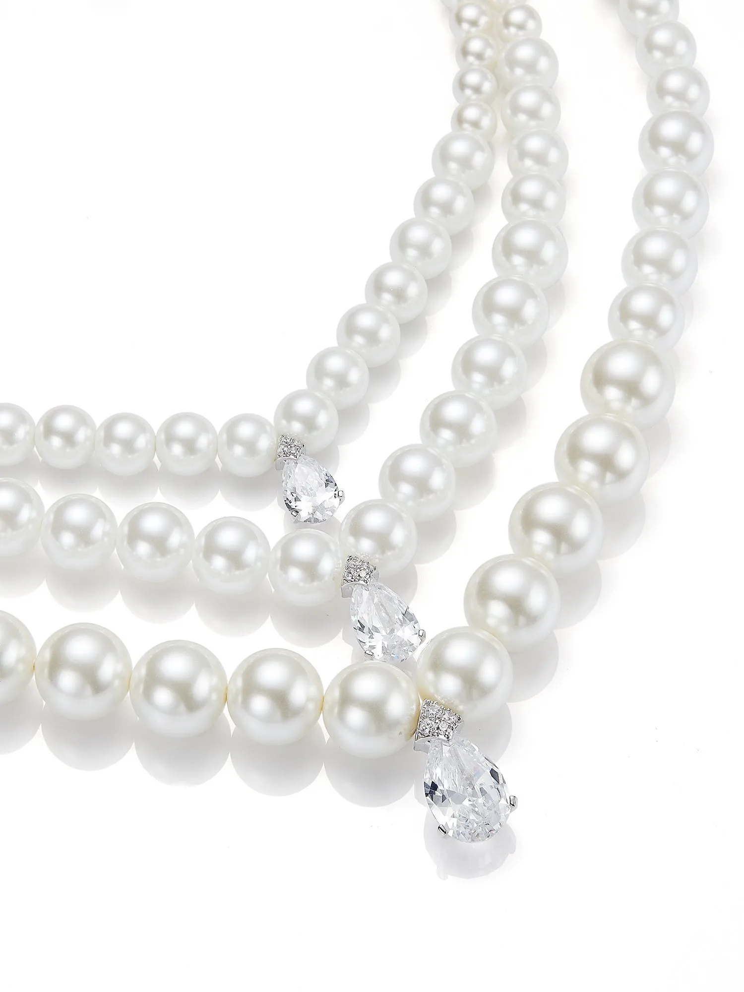 Adriana Layered Pearl Drop Necklace sold by Nana Jacqueline product image thumbnail 3