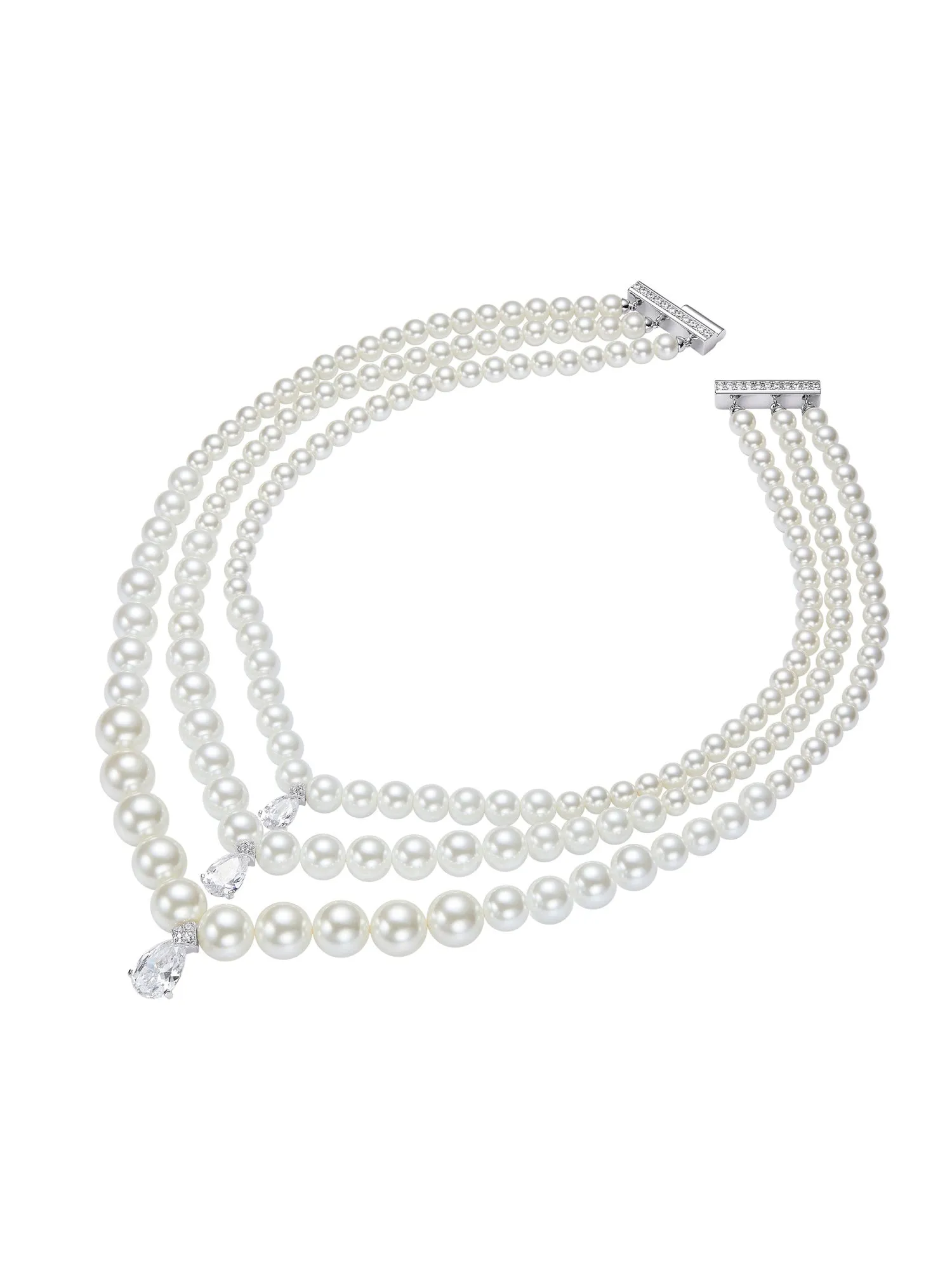 Adriana Layered Pearl Drop Necklace sold by Nana Jacqueline product image thumbnail 2