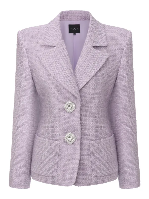 Maya Textured Lapel Purple Suit Jacket made by Nana Jacqueline