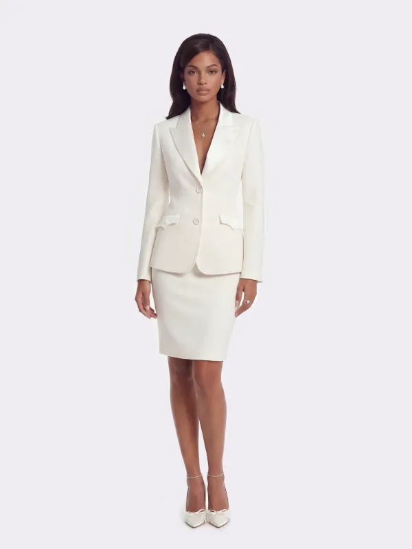 Yvette Tailored White Pencil Skirt made by Nana Jacqueline