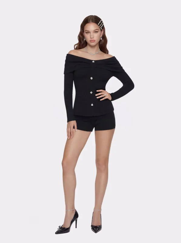 Brigitte Brushed Knit Black Micro Shorts made by Nana Jacqueline
