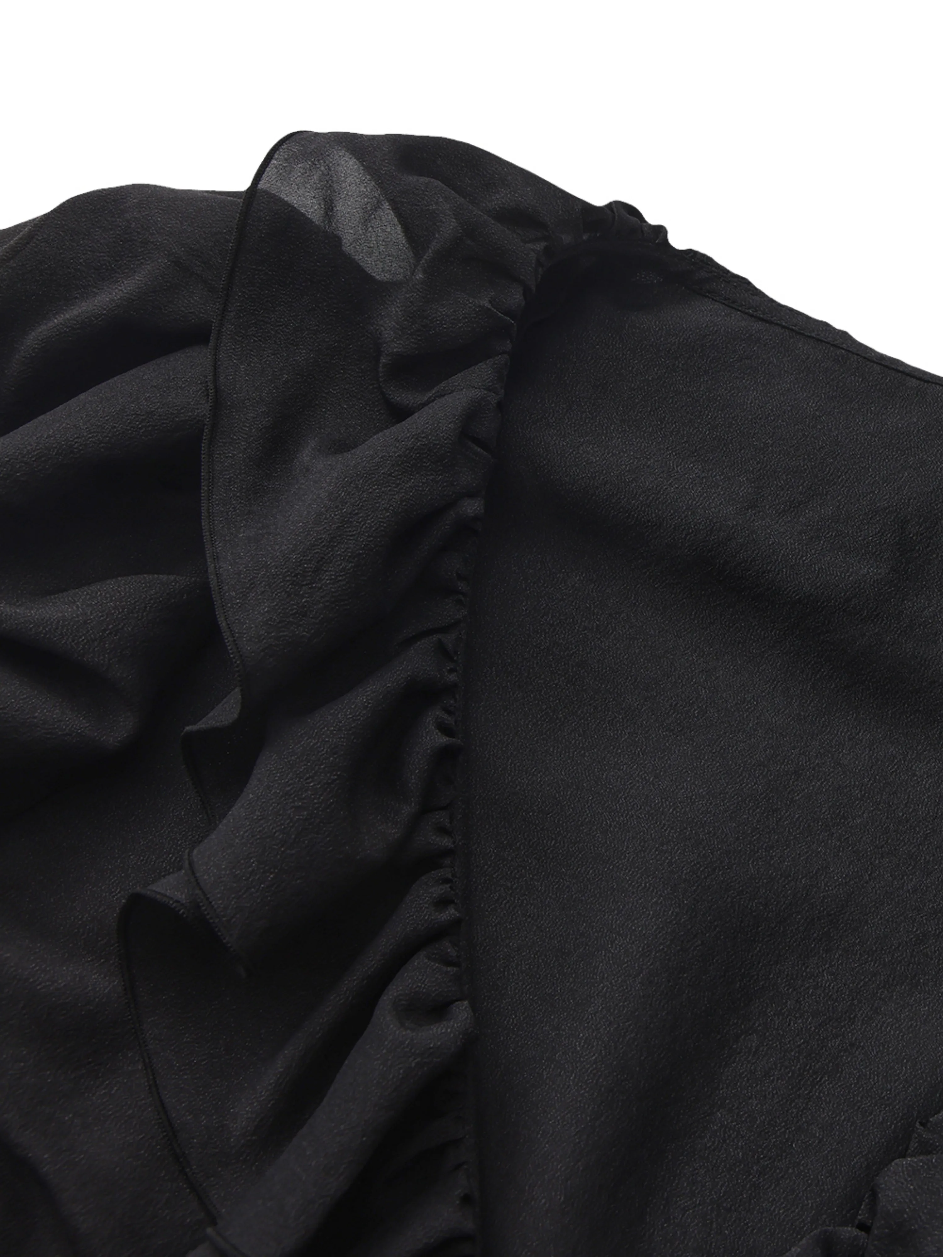 Charlotte Ruffle Black Wrap Top sold by Nana Jacqueline product image thumbnail 2