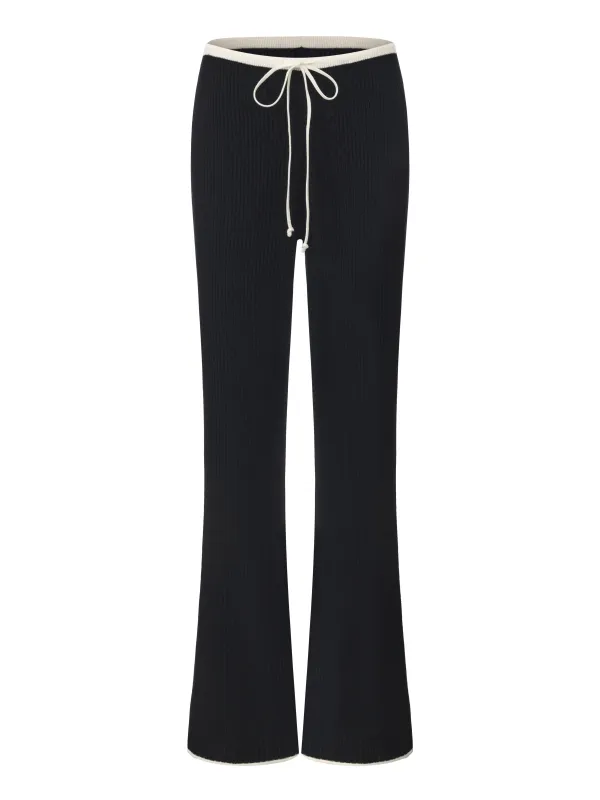 Charlotte Ribbed Black Pants made by Nana Jacqueline