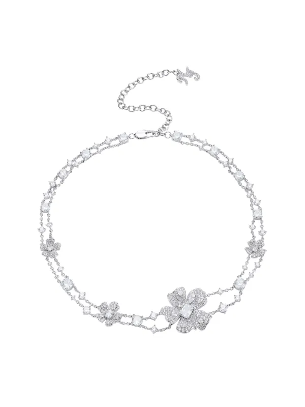 Zariah Floral White Necklace made by Nana Jacqueline