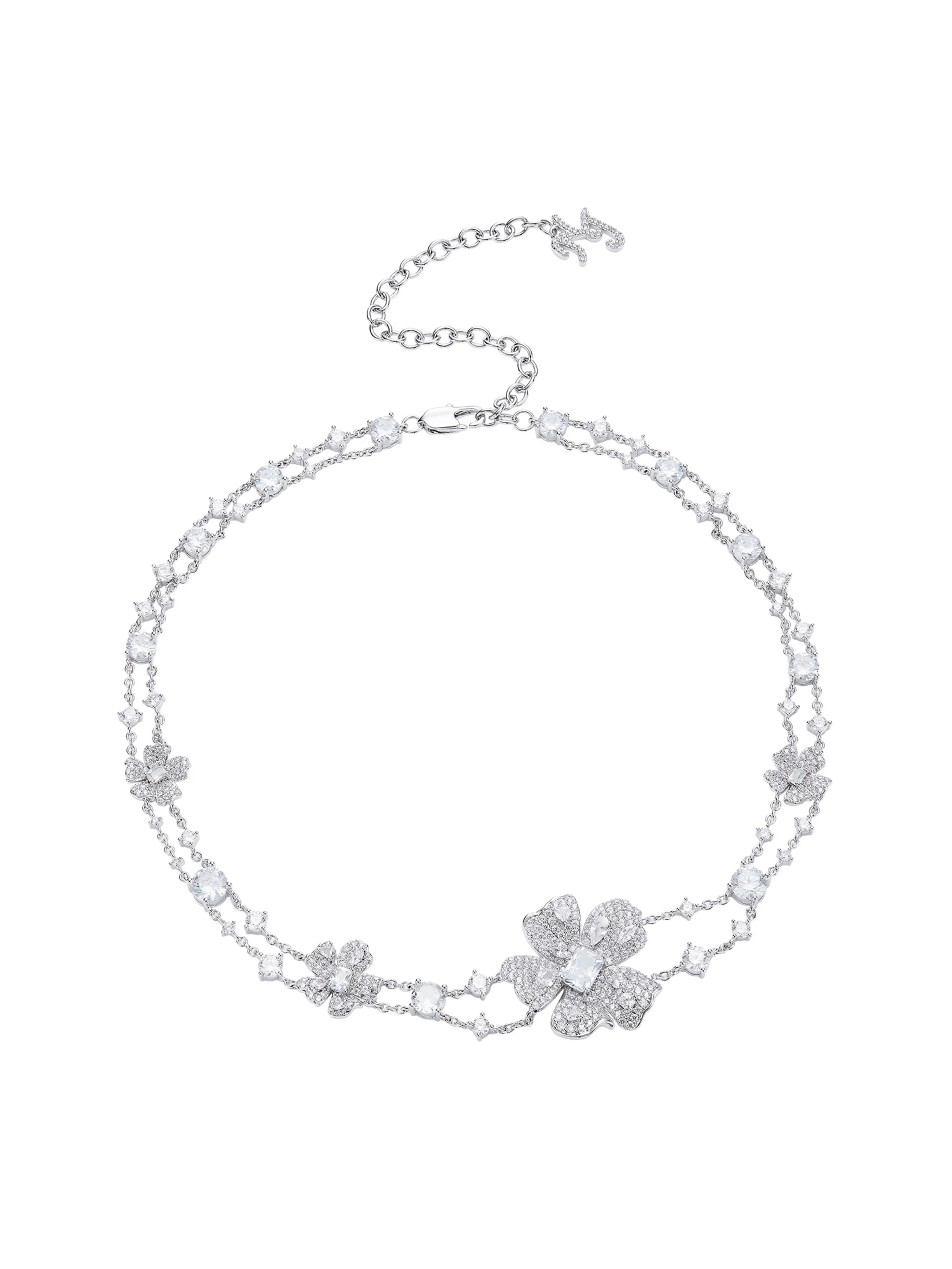 Zariah Floral White Necklace sold by Nana Jacqueline