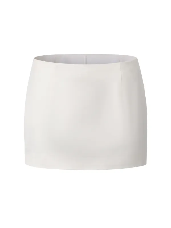 Ayla Satin White Mini Skirt made by Nana Jacqueline