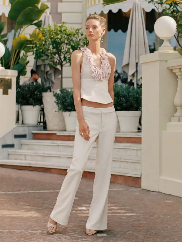 Ella Flared Champagne Pants made by Nana Jacqueline