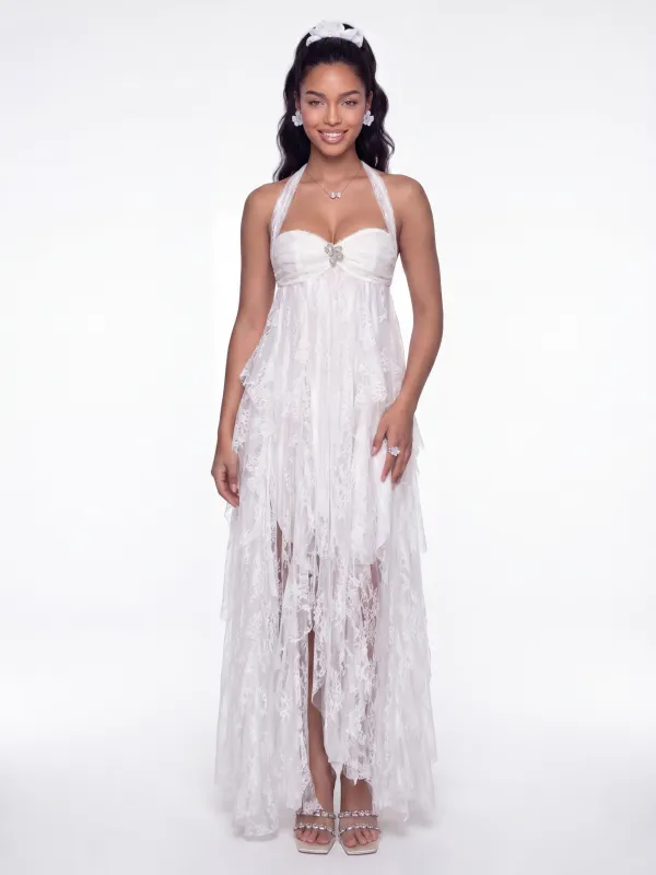 Aurora Halter White Dress made by Nana Jacqueline