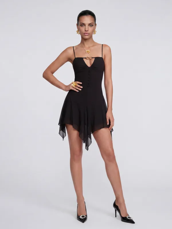 Fiora Irregular Black Dress made by Nana Jacqueline