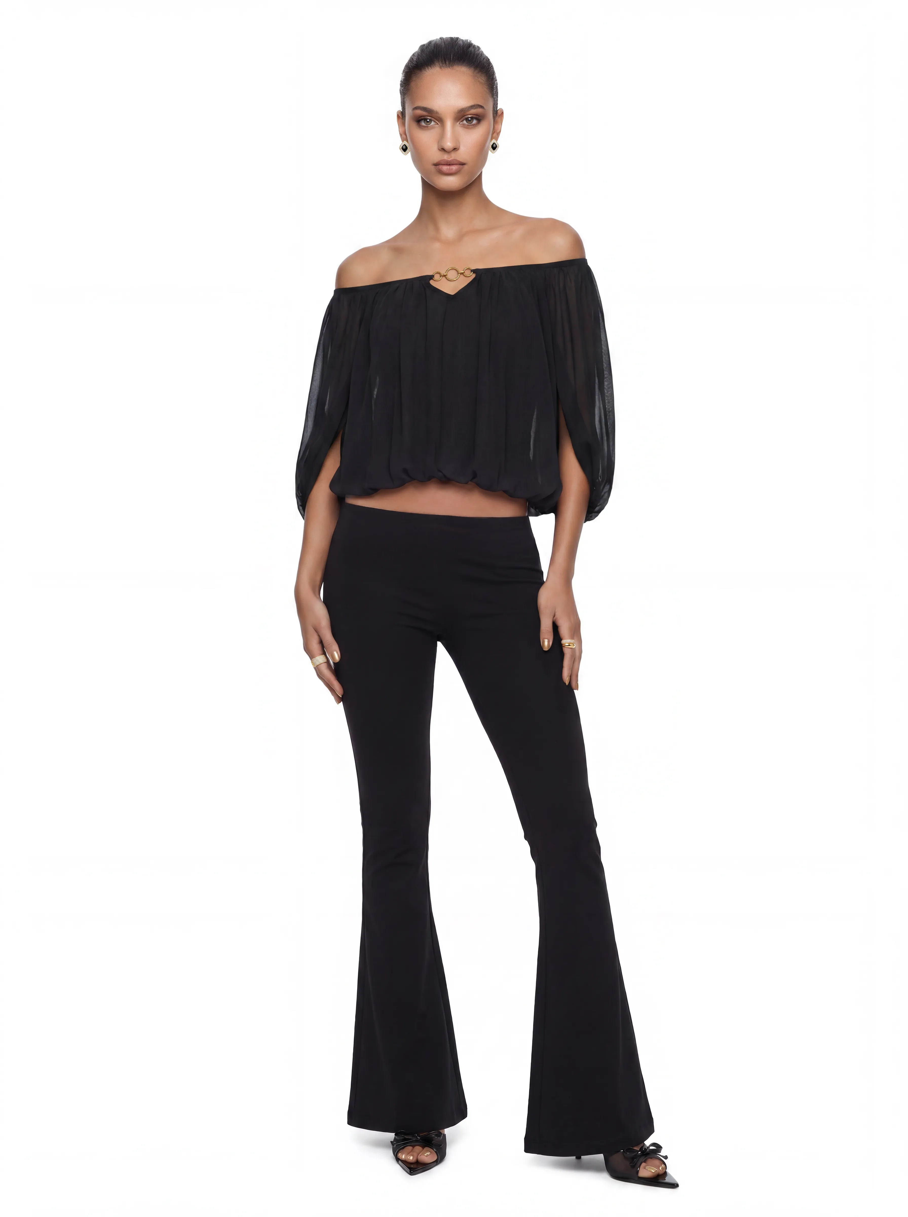 Leona Ring-Cutout Black Top sold by Nana Jacqueline