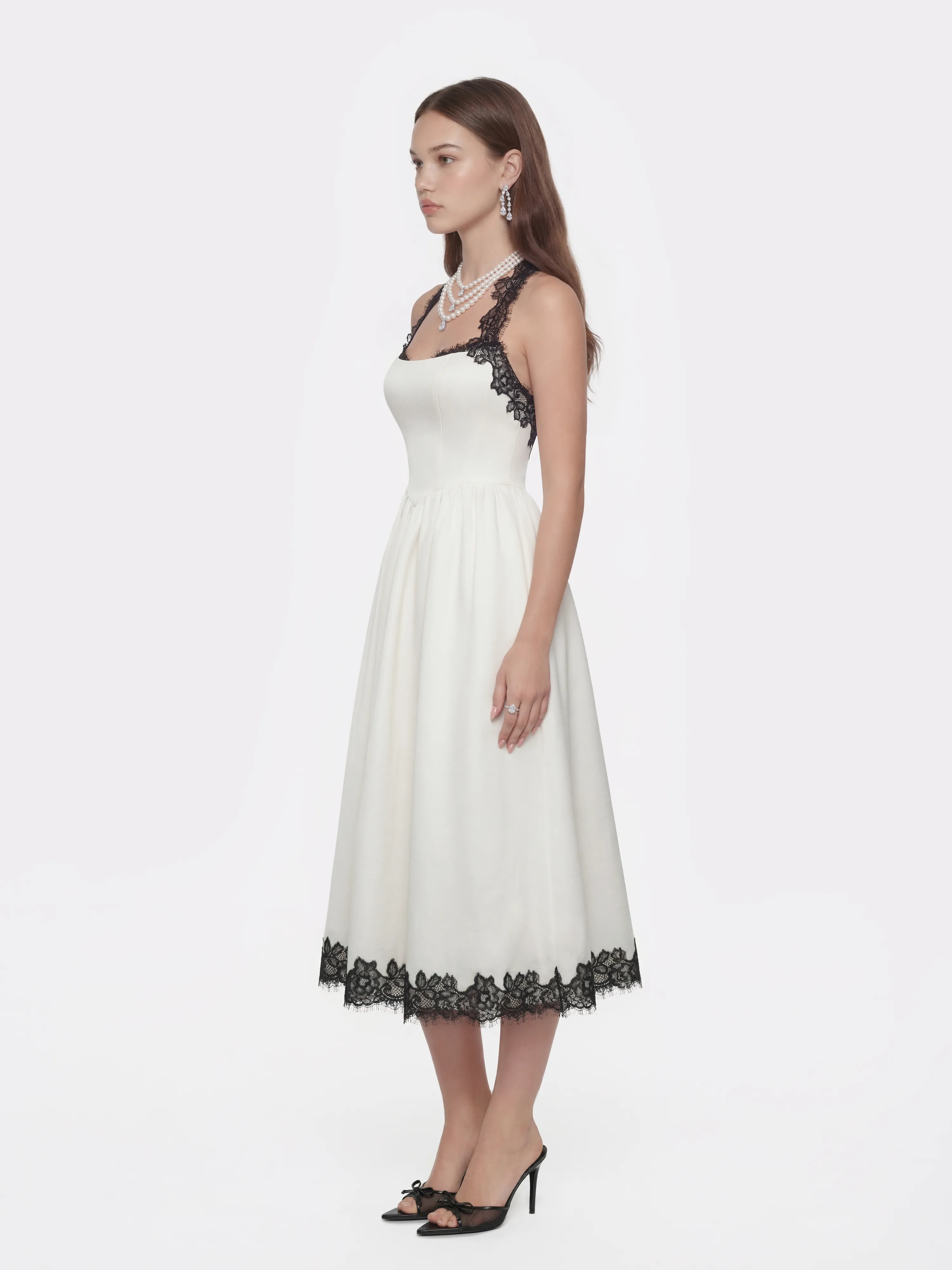 Chantal Lace Halter Ivory Acetate Dress (Final Sale) sold by Nana Jacqueline product image thumbnail 4