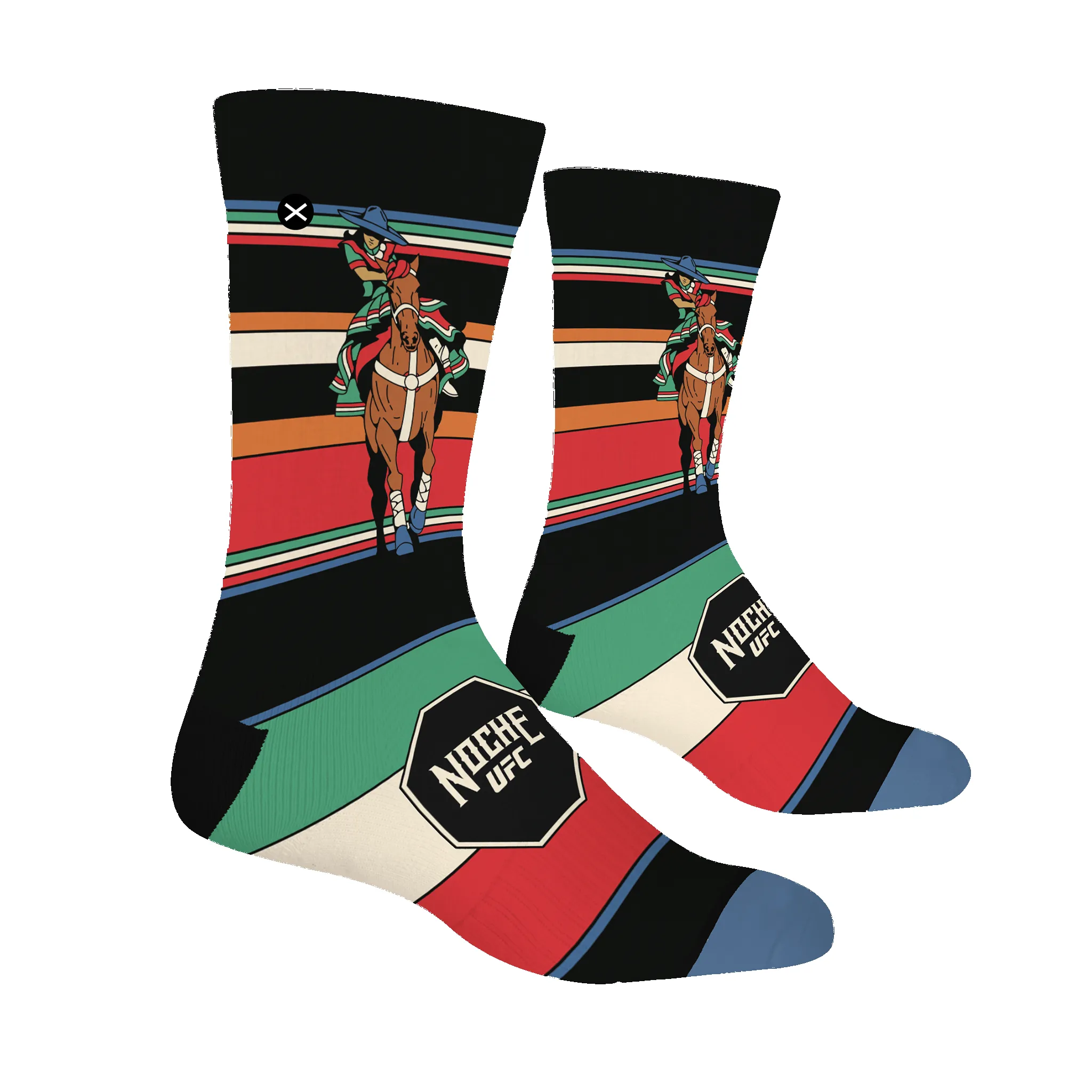 Noche UFC La Escaramuza Men's Crew Socks sold by Odd Sox product image thumbnail 2