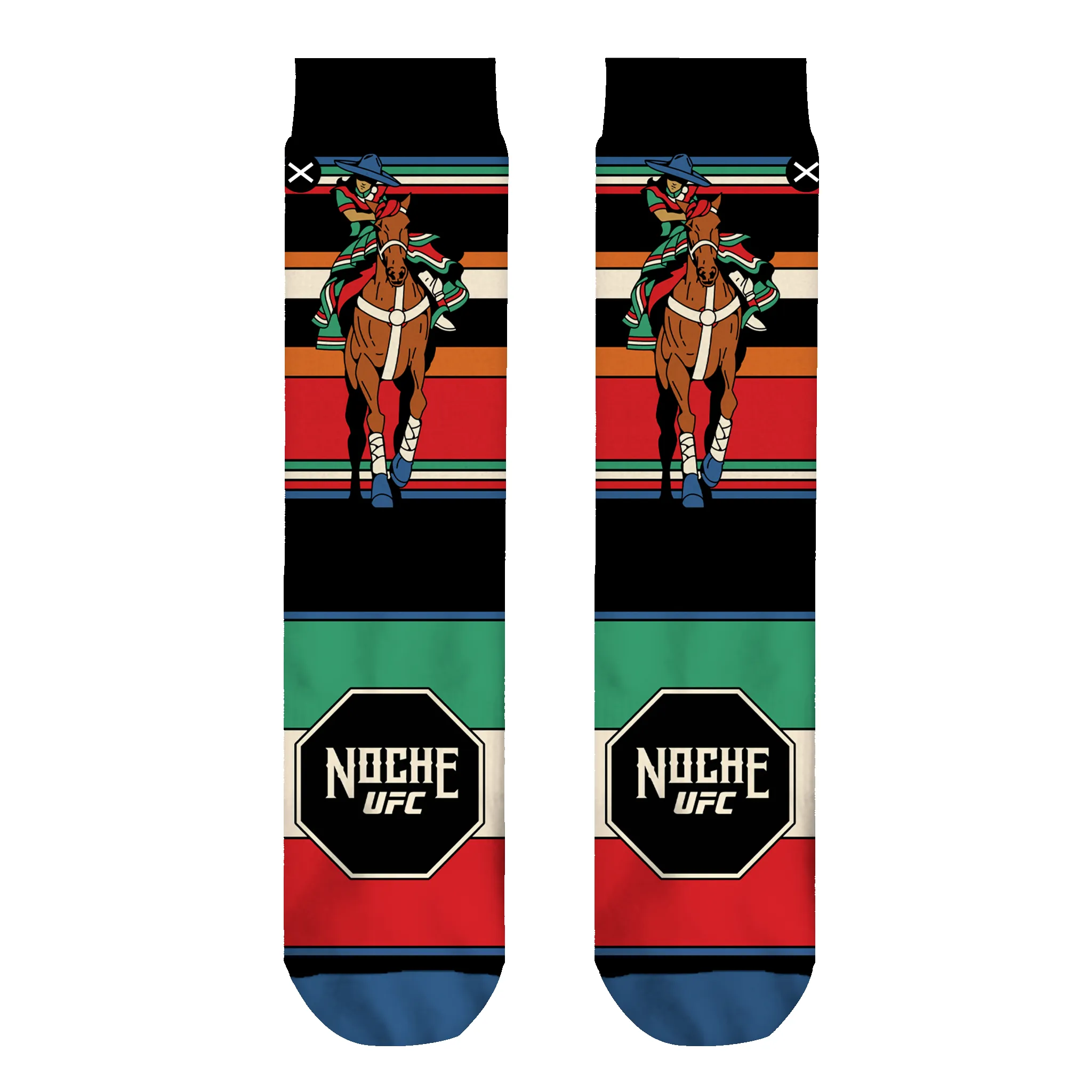 Noche UFC La Escaramuza Men's Crew Socks sold by Odd Sox product image thumbnail 4