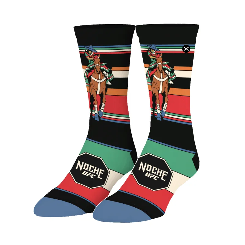 Noche UFC La Escaramuza Men's Crew Socks made by Odd Sox