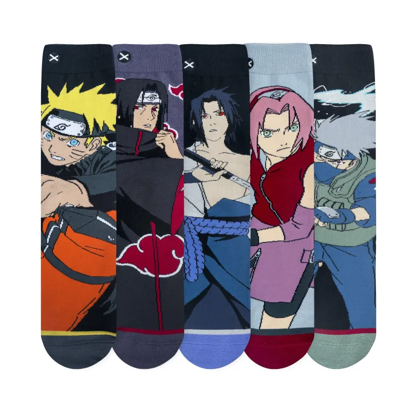 Naruto Men's Crew Socks 5-Pack sold by Odd Sox