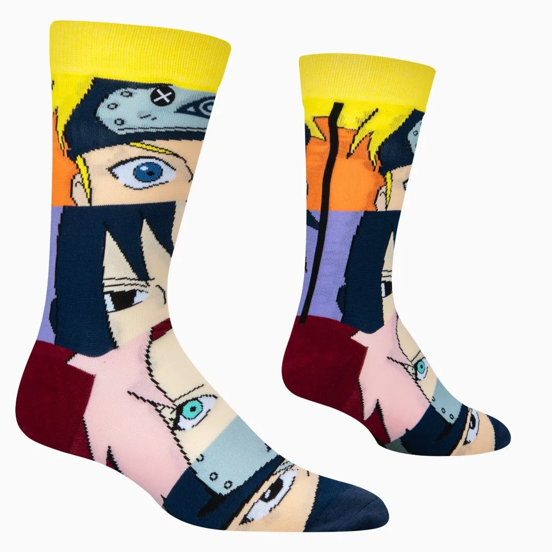 Naruto Faces Mash Up Men's Crew Socks sold by Odd Sox product image thumbnail 3