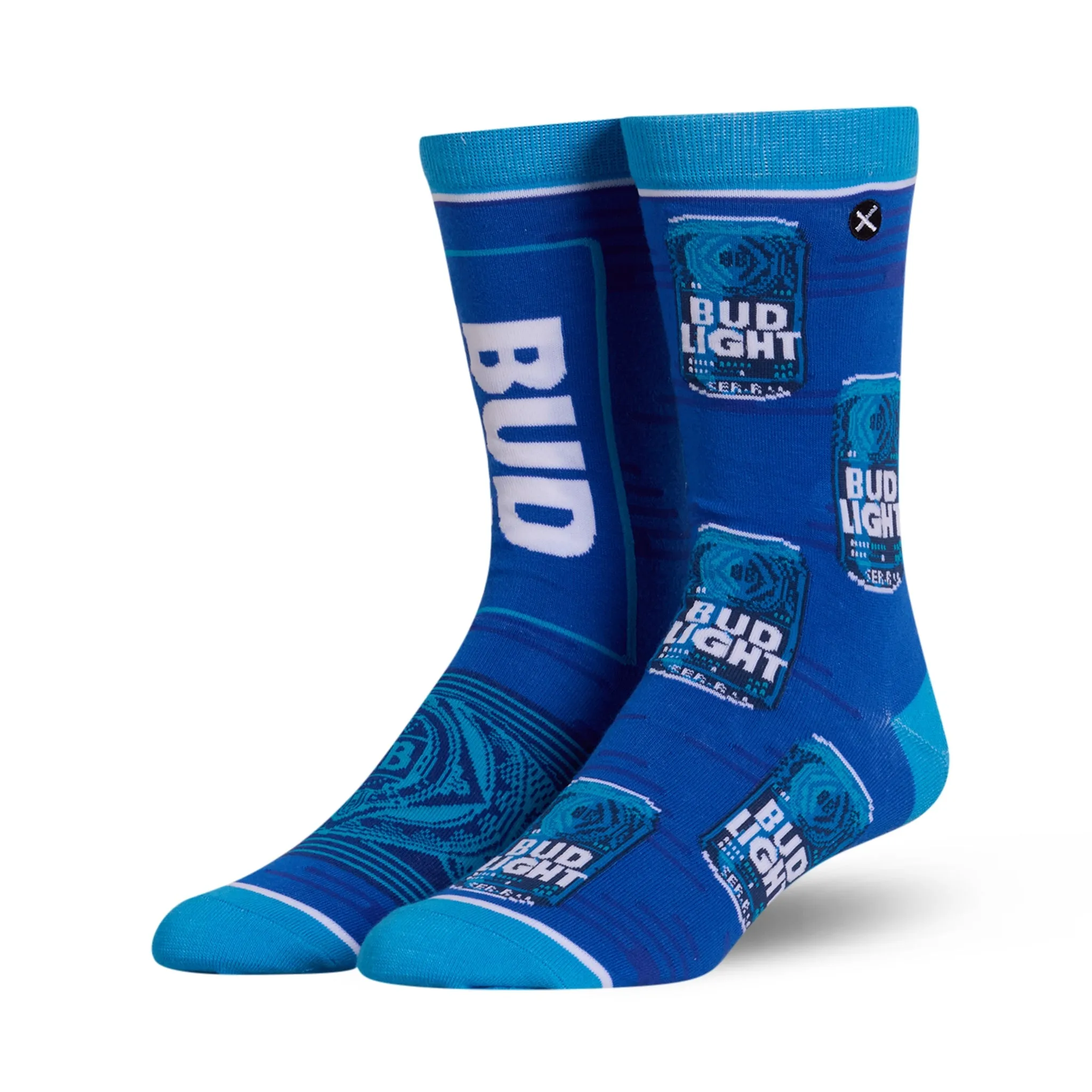 Bud Light Split Men's Crew Socks sold by Odd Sox