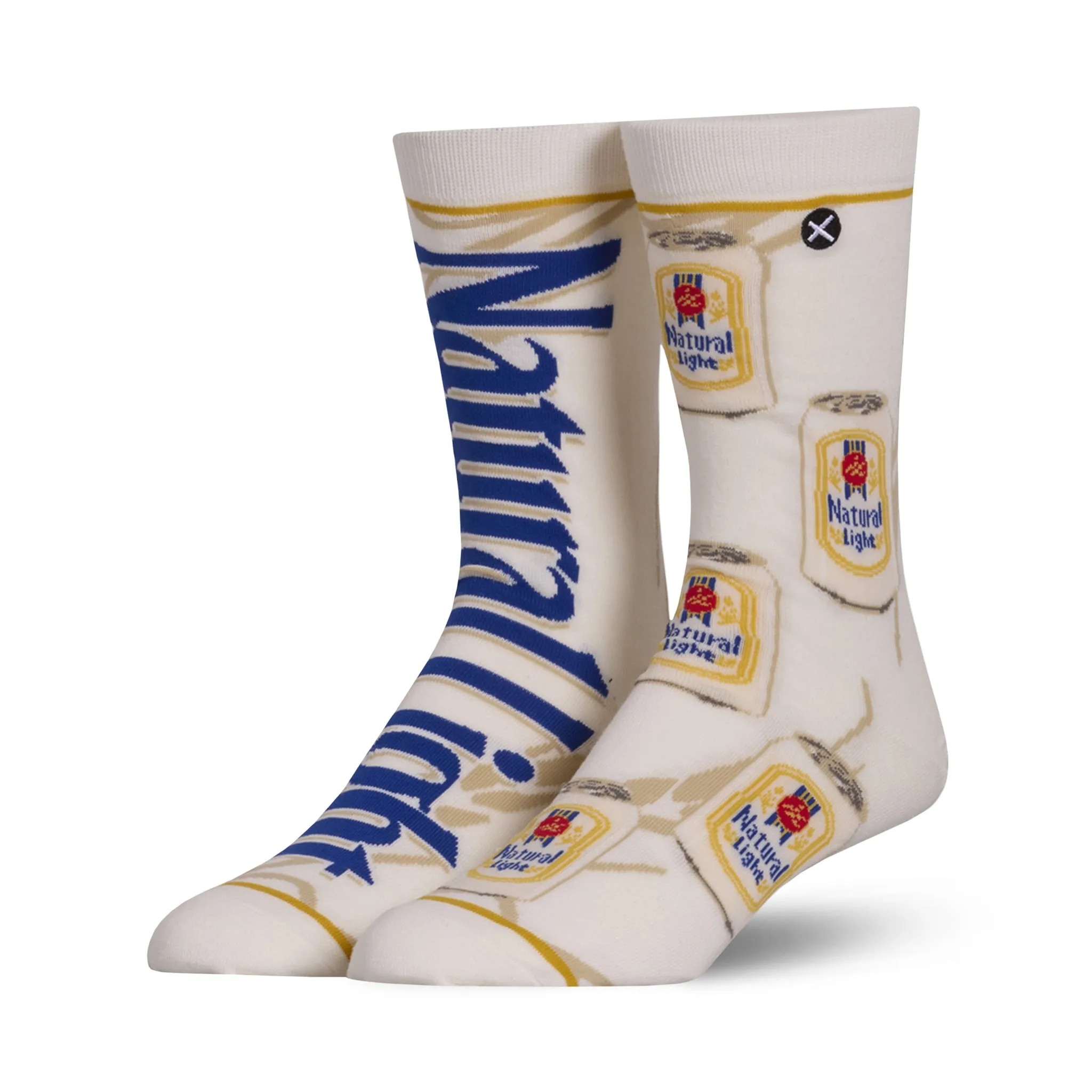 Natural Light Split Men's Crew Socks sold by Odd Sox