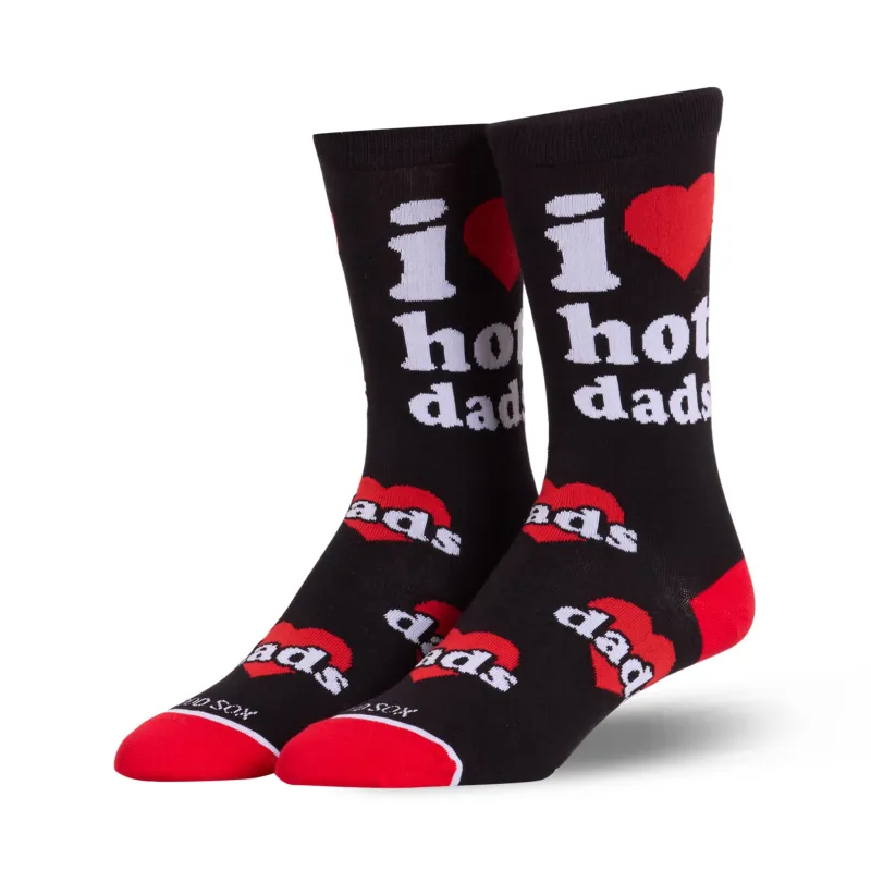 I Love Hot Dads Women's Crew Socks made by Odd Sox