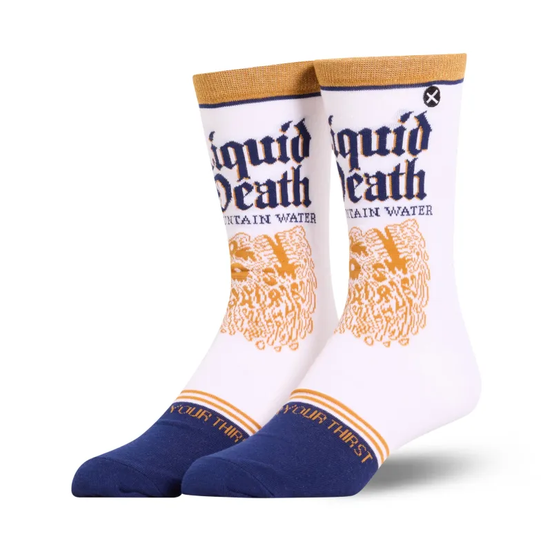 Liquid Death Mountain Water Men's Crew Socks sold by Odd Sox