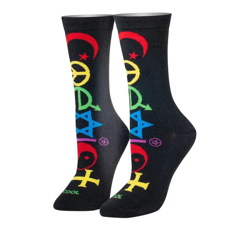 Coexist Women's Crew Socks made by Odd Sox