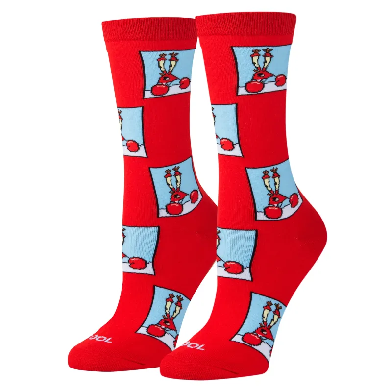 Confused Mr. Krabs Women's Crew Socks made by Odd Sox